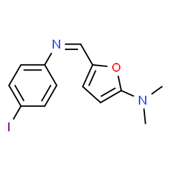 2-Furanamine,5-[[(4-iodophenyl)imino]methyl]-N,N-dimethyl- structure