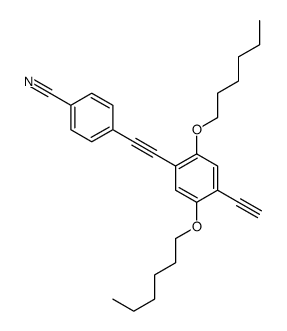 4-[2-(4-ethynyl-2,5-dihexoxyphenyl)ethynyl]benzonitrile Structure
