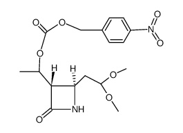 (3S,4R)-4-(2,2-dimethoxyethyl)-3-[(1RS)-1-(p-nitrobenzyloxycarbonyloxy)ethyl]-2-oxoazetidine结构式