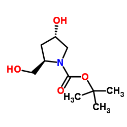 (2R,4S)-4-羟基-2-(羟甲基)-1-吡咯烷羧酸叔丁酯结构式