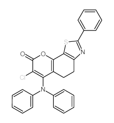 7-chloro-2-phenyl-6-(N-phenylanilino)-4,5-dihydropyrano[3,2-g][1,3]benzothiazol-8-one Structure