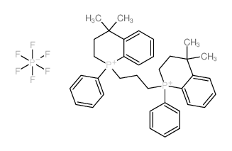 Phosphinolinium, 1,1-(1,3-propanediyl)bis[1,2,3,4-tetrahydro-4,4-dimethyl-1-phenyl-, compd. with phosphate(1-), hexafluoro- (1:1) Structure