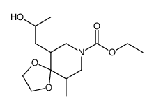 ethyl 6-(2-hydroxypropyl)-10-methyl-1,4-dioxa-8-azaspiro[4.5]decane-8-carboxylate Structure