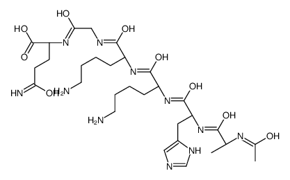 (2S)-2-[[2-[[(2S)-2-[[(2S)-2-[[(2S)-2-[[(2S)-2-acetamidopropanoyl]amino]-3-(1H-imidazol-5-yl)propanoyl]amino]-6-aminohexanoyl]amino]-6-aminohexanoyl]amino]acetyl]amino]-5-amino-5-oxopentanoic acid结构式