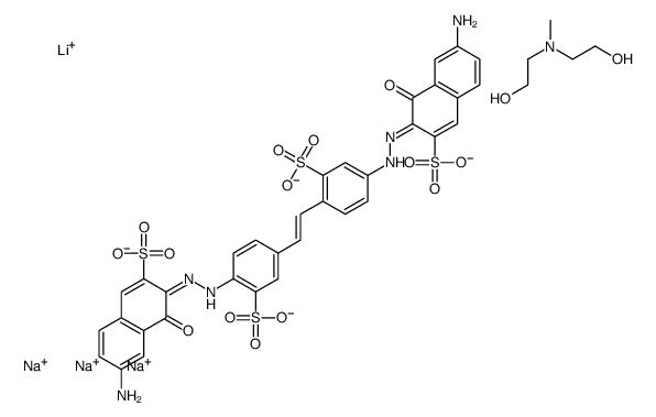 3,3'-[vinylenebis[(3-sulpho-p-phenylene)azo]]bis[6-amino-4-hydroxynaphthalene-2-sulphonic] acid, lithium sodium salt , compound with 2,2'-(methylimino)diethanol Structure