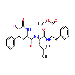 Methyl N-{(2S)-2-[(chloroacetyl)amino]-4-phenylbutanoyl}-L-leucyl-L-phenylalaninate Structure