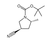 1-Pyrrolidinecarboxylic acid, 4-cyano-2-methyl-, 1,1-dimethylethyl ester, (2R,4R) Structure