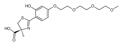 (S)-4,5-dihydro-2-(2-hydroxy-4-(3,6,9-trioxadecyloxy)phenyl)-4-methyl-4-thiazolecarboxylic acid结构式