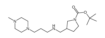 1-Boc-3-([(4-甲基-哌嗪-1-基丙基)-氨基]-甲基)-吡咯烷结构式