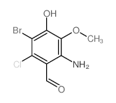 2-amino-5-bromo-6-chloro-4-hydroxy-3-methoxy-benzaldehyde structure