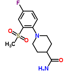 1-[4-Fluoro-2-(methylsulfonyl)phenyl]-4-piperidinecarboxamide结构式