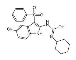 1-[3-(benzenesulfonyl)-5-chloro-1H-indol-2-yl]-3-cyclohexylurea Structure