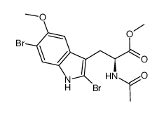 (S)-(+)-N-acetyl-2,6-dibromo-5-methoxytryptophan methyl ester结构式