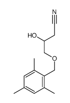 3-hydroxy-4-[(2,4,6-trimethylphenyl)methoxy]butanenitrile结构式