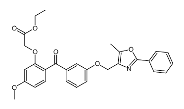 (5-methoxy-2-{3-[(5-methyl-2-phenyl-1,3-oxazol-4-yl)methoxy]benzoyl}phenoxy)ethyl acetate Structure