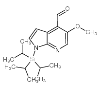 1H-PYRROLO[2,3-B]PYRIDINE-4-CARBOXALDEHYDE, 5-METHOXY-1-[TRIS(1-METHYLETHYL)SILYL]- Structure