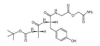 (tert-butyloxycarbonyl)-L-alanyl-L-tyrosyl-glycine carbamoylmethyl ester结构式
