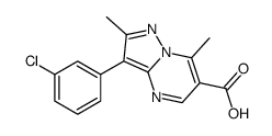 3-(3-CHLOROPHENYL)-2,7-DIMETHYL-PYRAZOLO[1,5-A]PYRIMIDINE-6-CARBOXYLIC ACID结构式