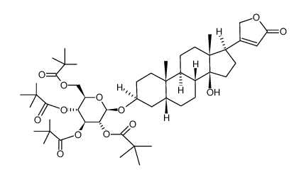 <14-Hydroxy-5β,14β-card-20(22)-enolid-3β-yl>-2,3,4,6-tetra-O-pivaloyl-β-D-glucopyranosid Structure