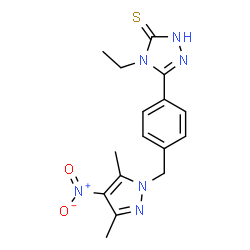 5-[4-(3,5-DIMETHYL-4-NITRO-PYRAZOL-1-YLMETHYL)-PHENYL]-4-ETHYL-4H-[1,2,4]TRIAZOLE-3-THIOL picture