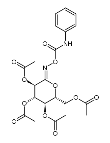 O-(2,3,4,6-tetra-O-acetyl-D-glucopyranosylidene)amino N-phenylcarbamate Structure