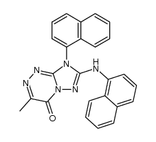 8-(1-naphthyl)-7-(1-naphthylamino)-3-methyl<1,2,4>triazolo<5,1-c><1,2,4>triazin-4(8H)-one结构式
