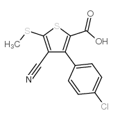 3-(4-CHLOROPHENYL)-4-CYANO-5-(METHYLTHIO)THIOPHENE-2-CARBOXYLIC ACID Structure