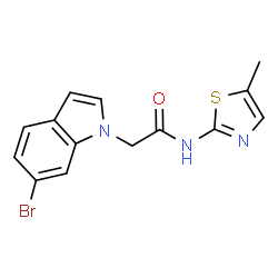 2-(6-Bromo-1H-indol-1-yl)-N-(5-methyl-1,3-thiazol-2-yl)acetamide结构式