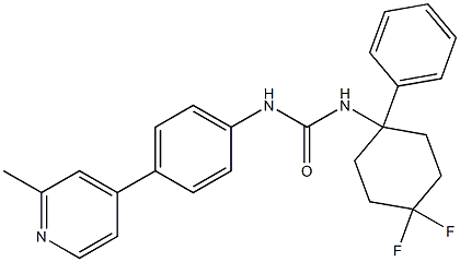 1-(4,4-difluoro-1-phenylcyclohexyl)-3-(4-(2-methylpyridin-4-yl)phenyl)urea Structure