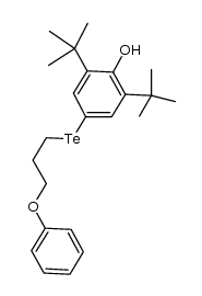 3,5-di-tert-butyl-4-hydroxyphenyl 3-phenoxypropyl telluride Structure