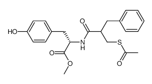 2-(2-acetylsulfanylmethyl-3-phenylpropionylamino)-3-(4-hydroxyphenyl)-propionic acid methyl ester结构式
