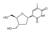 1-<2',3'-dideoxy-3'-C-(hydroxymethyl)-β-D-erythro-pentofuranosyl>thymine Structure