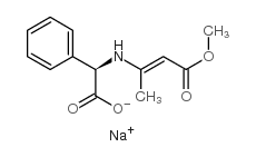 sodium (R)-[(3-methoxy-1-methyl-3-oxoprop-1-enyl)amino]phenylacetate Structure