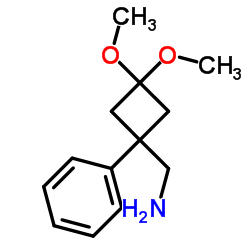1-(3,3-Dimethoxy-1-phenylcyclobutyl)methanamine Structure