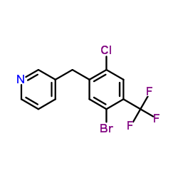 3-[5-Bromo-2-chloro-4-(trifluoromethyl)benzyl]pyridine结构式
