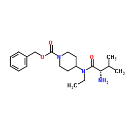 Benzyl 4-[ethyl(L-valyl)amino]-1-piperidinecarboxylate结构式