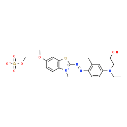 Methylsulfate salt of 2-[ethyl-4-(6-methoxy-3-methylbenzothiazolium-2-ylazo)-3-methyl- phenyl]amino]ethanol结构式