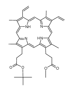7-(2-t-Butoxycarbonylethyl)-6-(2-methoxycarbonylethyl)-1,3,5,8-tetramethyl-2,4-divinylporphyrin Structure
