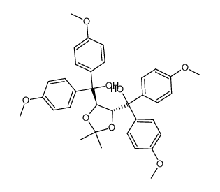 (4R,5R)-[5-(hydroxy-di-(p-methoxy-phenyl)-methyl)-2,2-dimethyl[1,3]dioxolane-4-yl]-di-(p-methoxy-phenyl)-methanol结构式