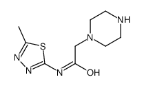 N-(5-methyl-1,3,4-thiadiazol-2-yl)-2-piperazin-1-ylacetamide结构式