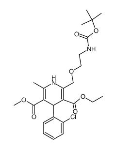 2-((2-((tert-butoxycarbonyl)amino)ethoxy)-methyl)-4-(2-chlorophenyl)-3-(ethoxycarbonyl)-5-(methoxycarbonyl)-6-methyl-1,4-dihydropyridine Structure