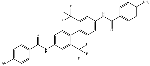 N,N'-(2,2'-bis(trifluoromethyl)-[1,1'-biphenyl]-4,4'-diyl)bis(4-aminobenzamide) (AB-TFMB) structure