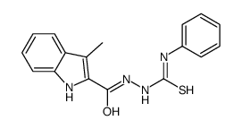 1-[(3-methyl-1H-indole-2-carbonyl)amino]-3-phenylthiourea结构式