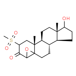 4,5-epoxy-17-hydroxy-2-methylsulfonyl-3-androstanone Structure