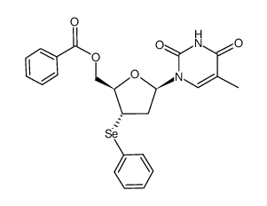 5'-O-benzoyl-2',3'-dideoxy-3'-phenylselenothymidine结构式