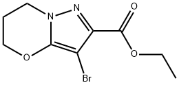 3-溴-6,7-二氢-5H-吡唑并[5,1-B] [1,3]噁嗪-2-羧酸乙酯结构式