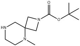 5-Methyl-2,5,8-triazaspiro[3.5]nonane, N-BOC-protected结构式