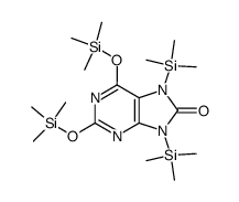 7,9-bis-trimethylsilanyl-2,6-bis-trimethylsilanyloxy-7,9-dihydro-purin-8-one结构式