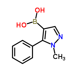 (1-Methyl-5-phenyl-1H-pyrazol-4-yl)boronicacid Structure