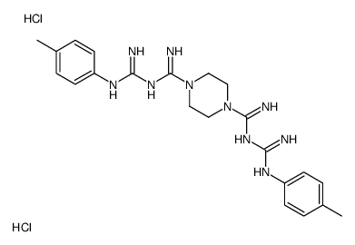1-N',4-N'-bis[N'-(4-methylphenyl)carbamimidoyl]piperazine-1,4-dicarboximidamide,dihydrochloride Structure